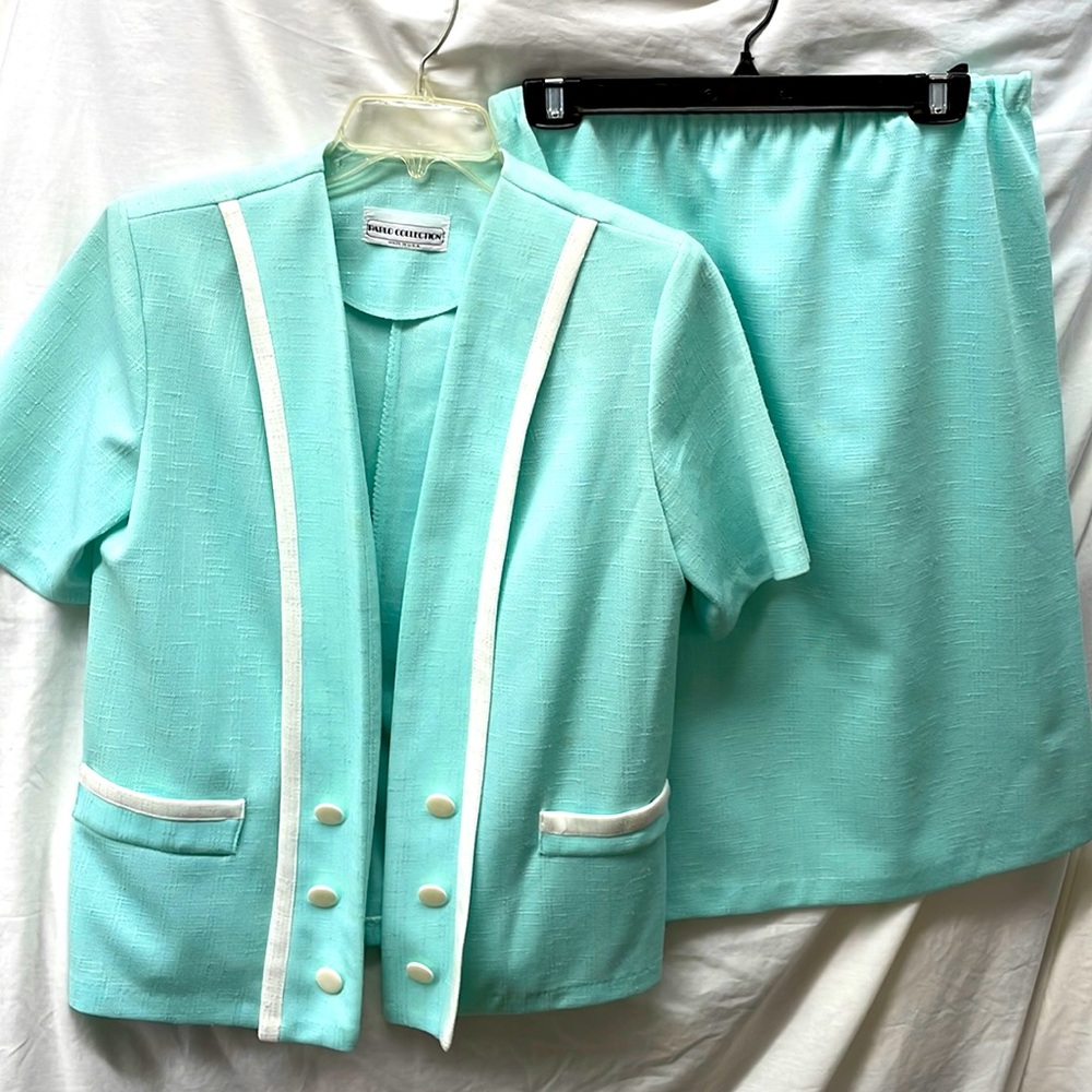 Pablo collection 2 picec open top skirt suit ladies sz 14p 3/14/4